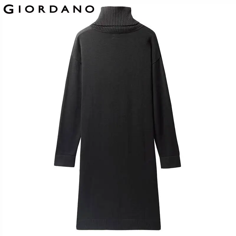 Giordano женское трикотажное платье с высоким воротом|Платья| |
