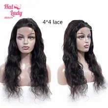 Европейские парики из натуральных волос на шнурках 4*4, парики с детскими волосами, парики без Реми, волнистые парики для черных женщин, Halo Lady