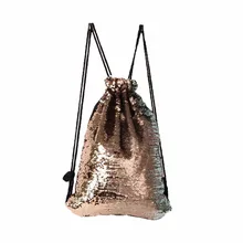 Женская сумка на шнурке с блестками, блестящий из полиэстера, разноцветная, уличная сумка для покупок, унисекс, спортивные дорожные Рюкзаки# LR4