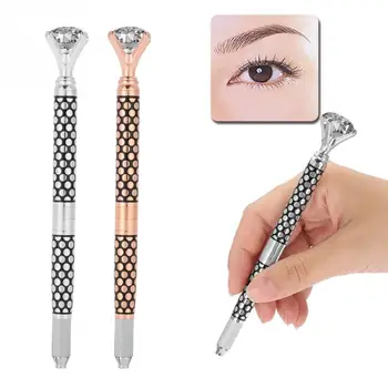 

Eyebrow Manual Pen Microblading Tattoo Machine For Permanent Eyebrow Lip Embroidery Munsu Tebori With Crystal Diamond
