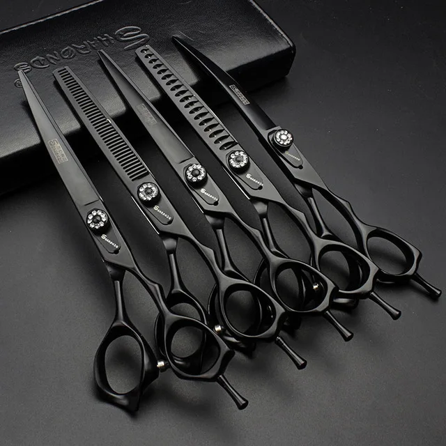 

Grooming Tools Kit pet shears 7 inch dog grooming scissors Hairdressing Pet Scissors thinning scissors Up Curved scissors