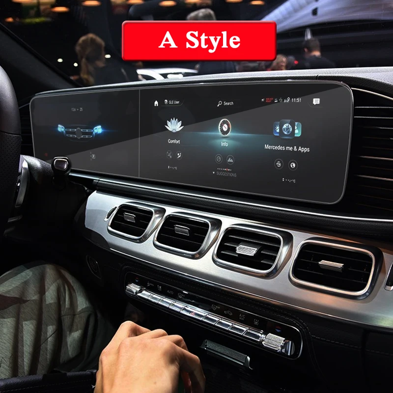 Для Mercedes Benz GLE-Class W167 208-Н. В. Автомобильный Стайлинг gps навигационный экран Стеклянная защитная пленка приборная панель дисплей для автомобиля