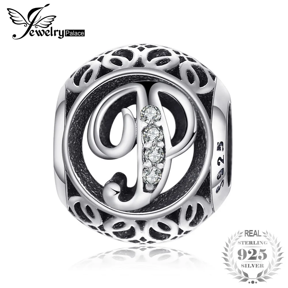 

Jewelrypalace 925 Sterling Silver Letter P Cubic Zirconia Beads Charms Fit Bracelets Gifts For Woman Anniversary Fashion Jewelry