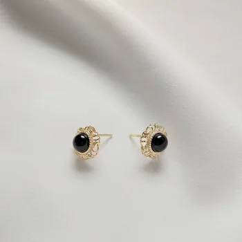 

Agate Earrings For Women fashion Jewelry Double Sided Golden Color Silver earrings gift for party best friend