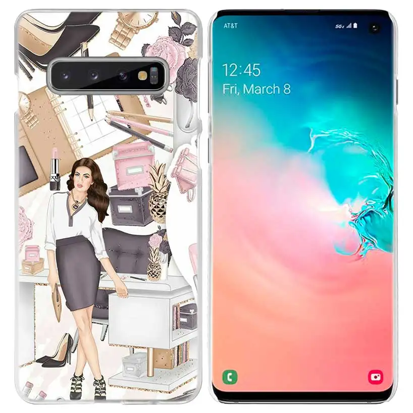 Vogue Девушка поход по магазинам чехол для samsung Galaxy S10 5G S10e S9 S8 M30 M20 M10 J4 J6 плюс J8 Note 8 9 прозрачный жесткий чехол из ПК для телефона - Цвет: 08