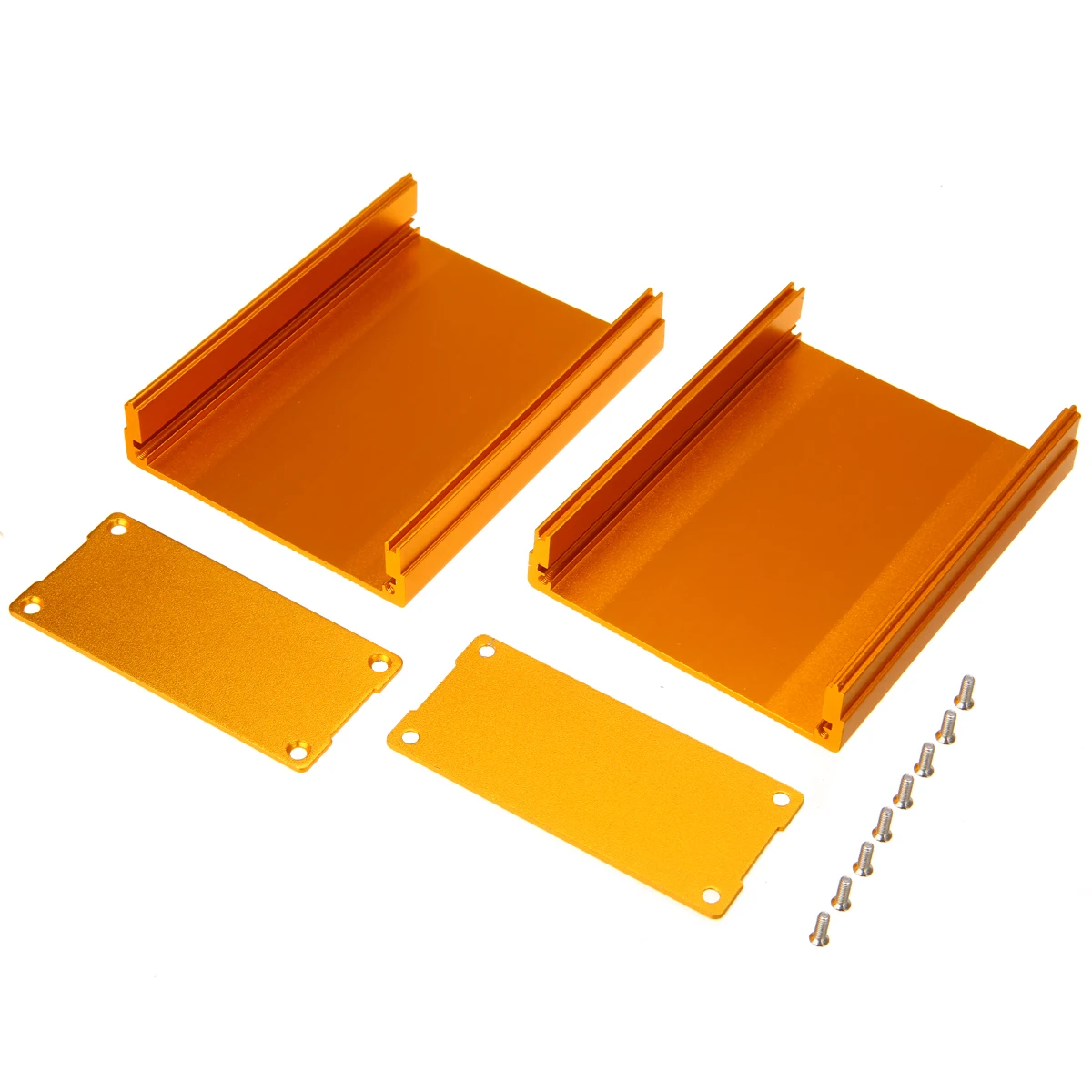 1Pcs 100x76x35mm Gold Auminum Enclosure Aluminum Box Circuit Board Enclosure Case Electronic Project Case Box with 8 Screws