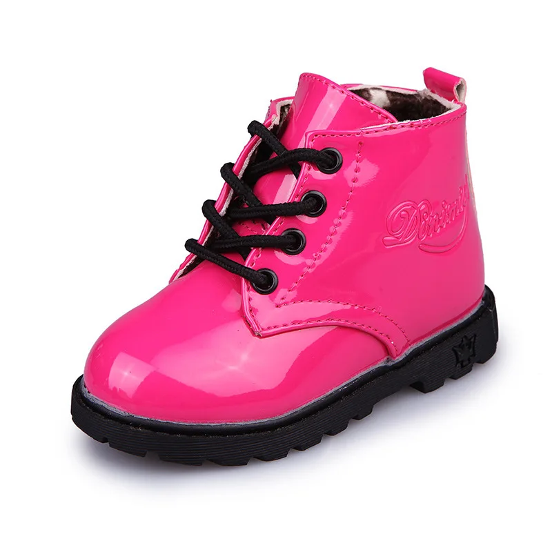 Новые сапоги Martin для девочек мальчиков обувь Демисезонный из искусственной кожи Водонепроницаемый мотоциклетные ботинки, детская обувь Дети ботинки; резиновые сапоги из водонепроницаемого материала