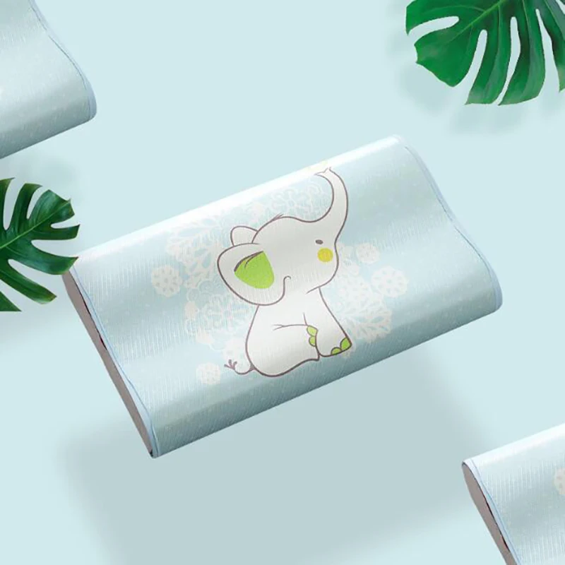 

Newborn Baby Summer cool pillow child Ice Silk Pillowcase cartoon Crib Kids Bed Soft baby pillows washable 60*80cmBHS004