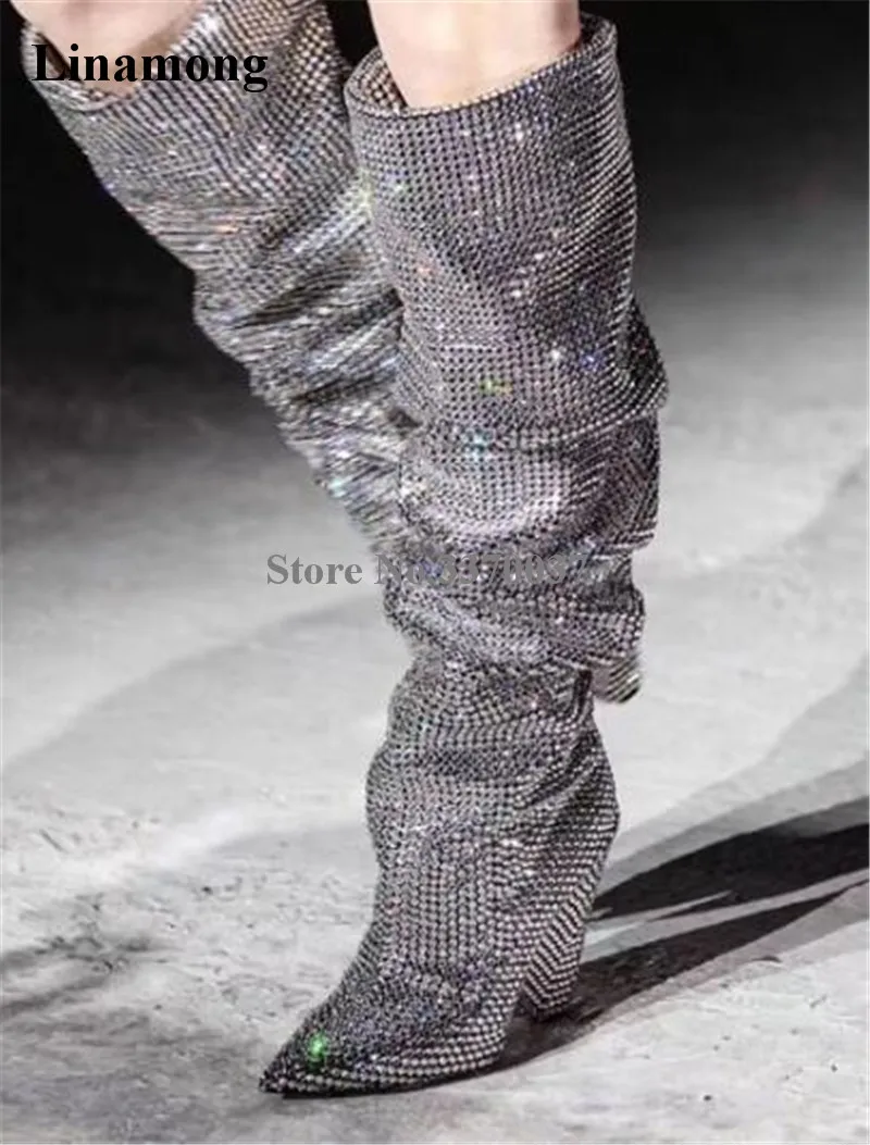 bling heel boots