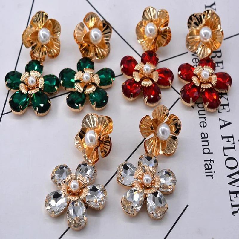 

Rose Crystal Earrings Earrings Stage Styling Birthday Gem Eardrop