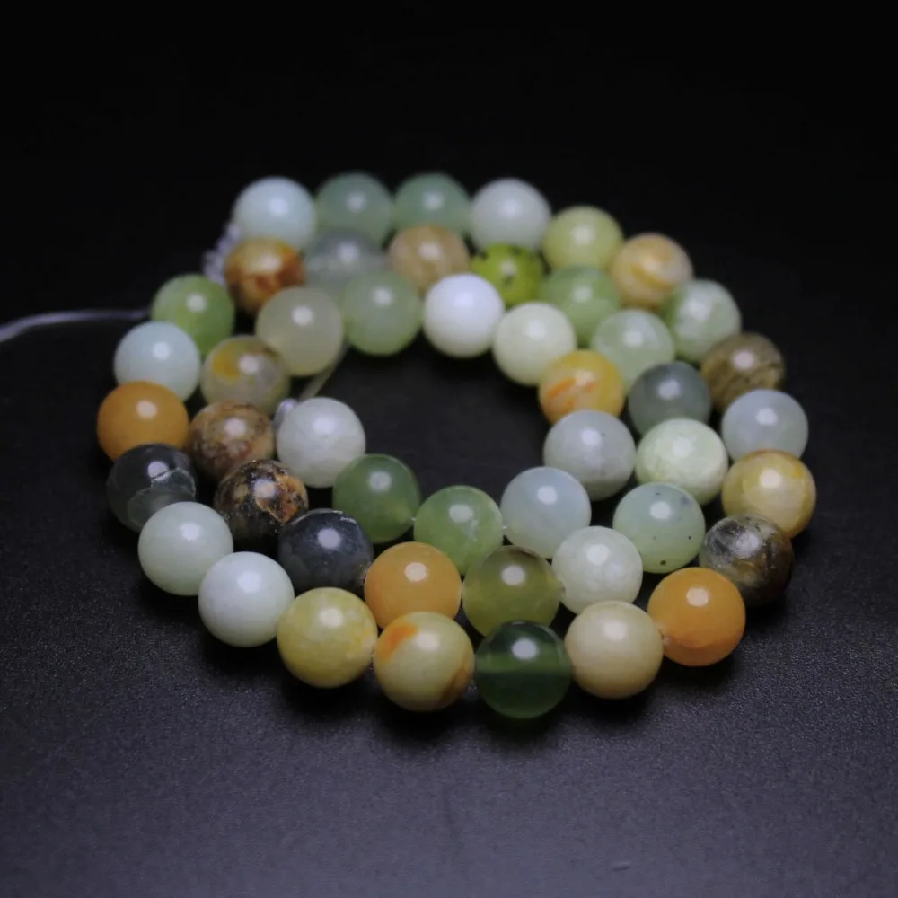 

Wholesale AAA+ Mix color Xiuyan jadee Light Green Beads Natural Stone Beads For Jewelry Making DIY 4/ 6/8/10 /12mm Strand 15'
