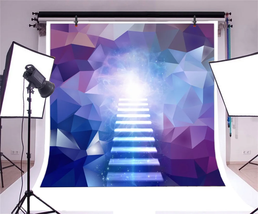 Laeacco 3D Design Stars Light Bokeh Gradient Color Photography Backgrounds Customized Photographic Backdrops For Photo Studio