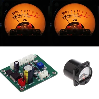 

High Quality 2 Pcs VU Panel Meter Warm Back Light Recording+Durable Driver Board Module+Cables