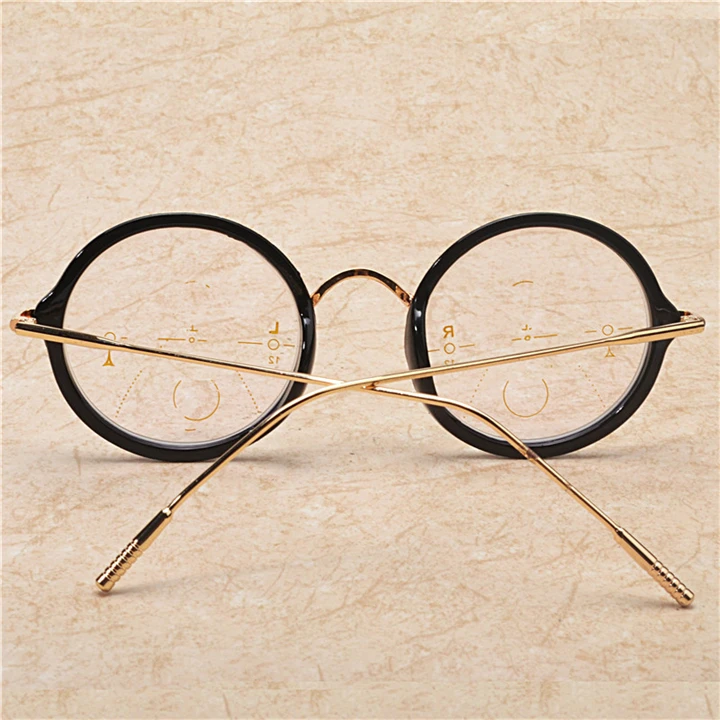 retro fashion round lady progressive multi-focus reading glasses sun photochromic uv400 far and near dual-use glasses NX