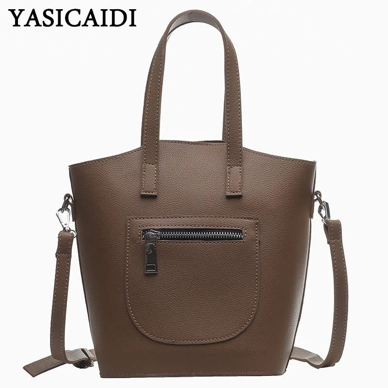 YASICAIDI الفاخرة العلامة التجارية مصمم المرأة حقيبة الأزياء بو الجلود السيدات عارضة حمل حقائب الأعمال Crossbody حقيبة كيس الرئيسي فام
