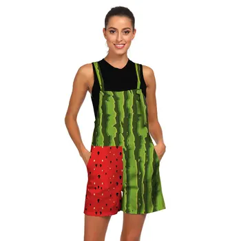 

Jessingshow Hot Fashion Summer Women Jumpsuit Girls Strap Ladies Overall Casual 3D Splicing Printing Playsuits Plus Size