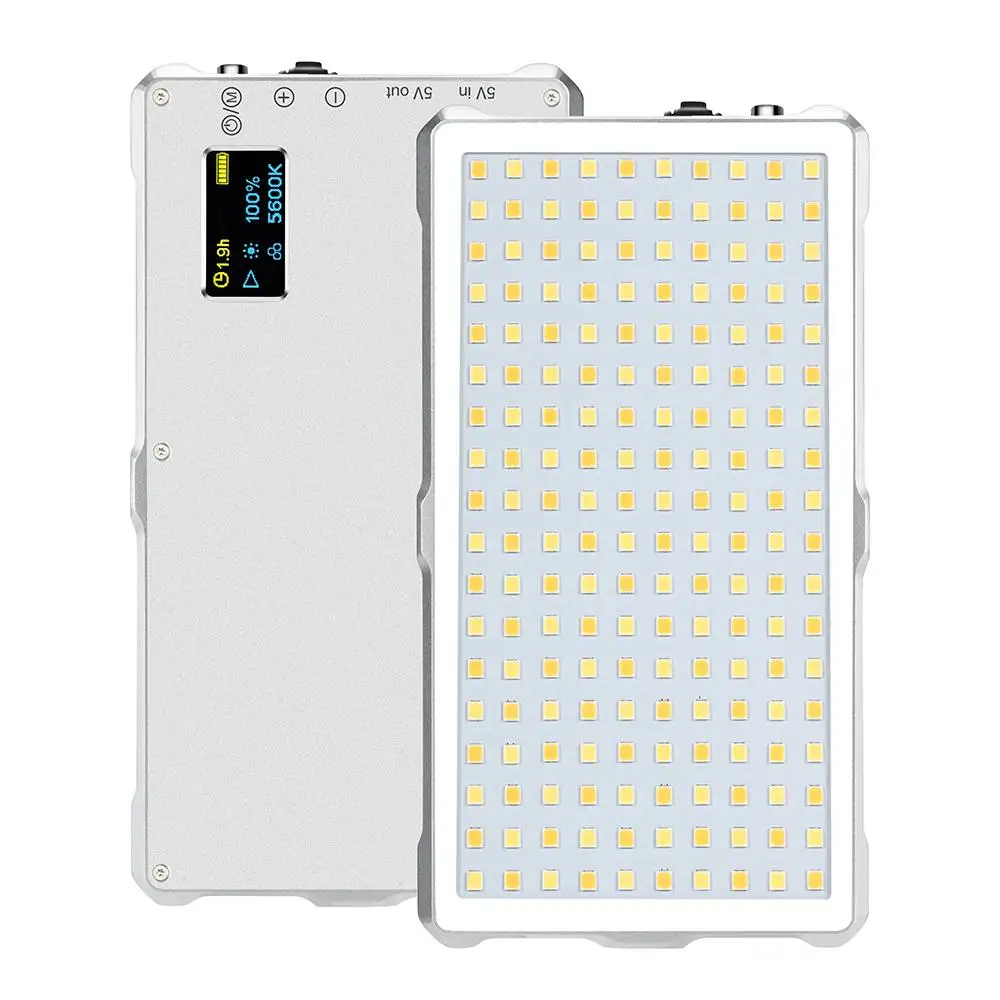 Video Recording Commercial Photography F18 Portable LED Video Light Lamp Power Bank Function Display Screen Mount Adapter r25