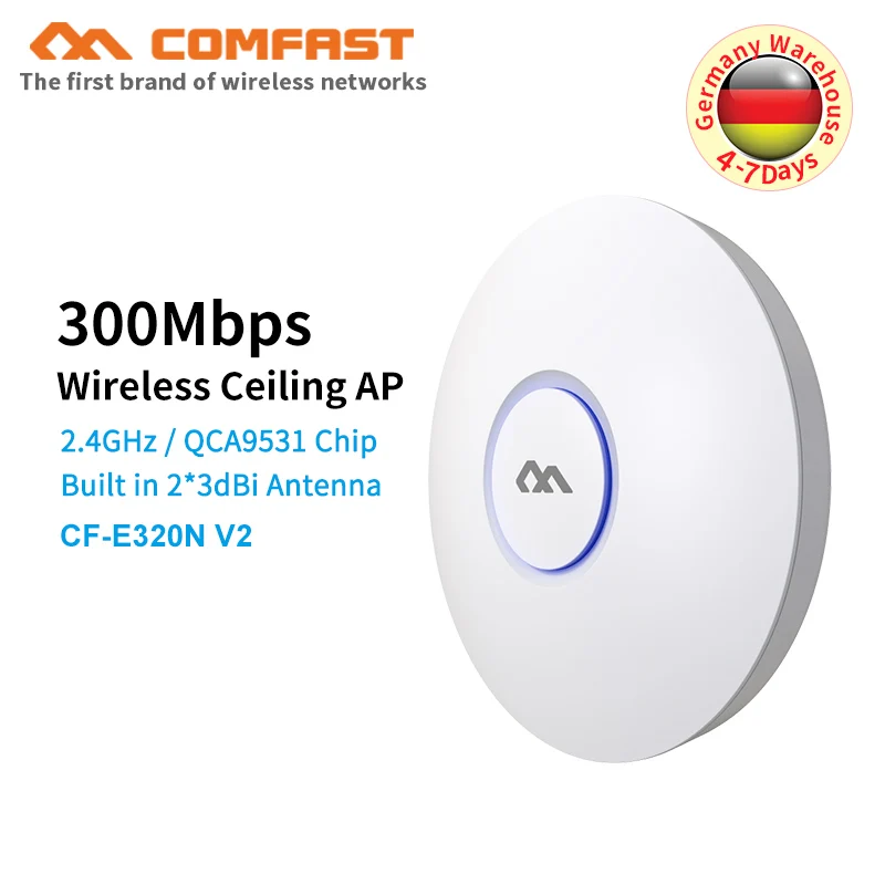 

COMFAST 300Mbps Wireless ceiling AP wifi router 802.11b/g/n 48V POE OPEN DDWRT Access Point AP for hotel wifi coverage antenna