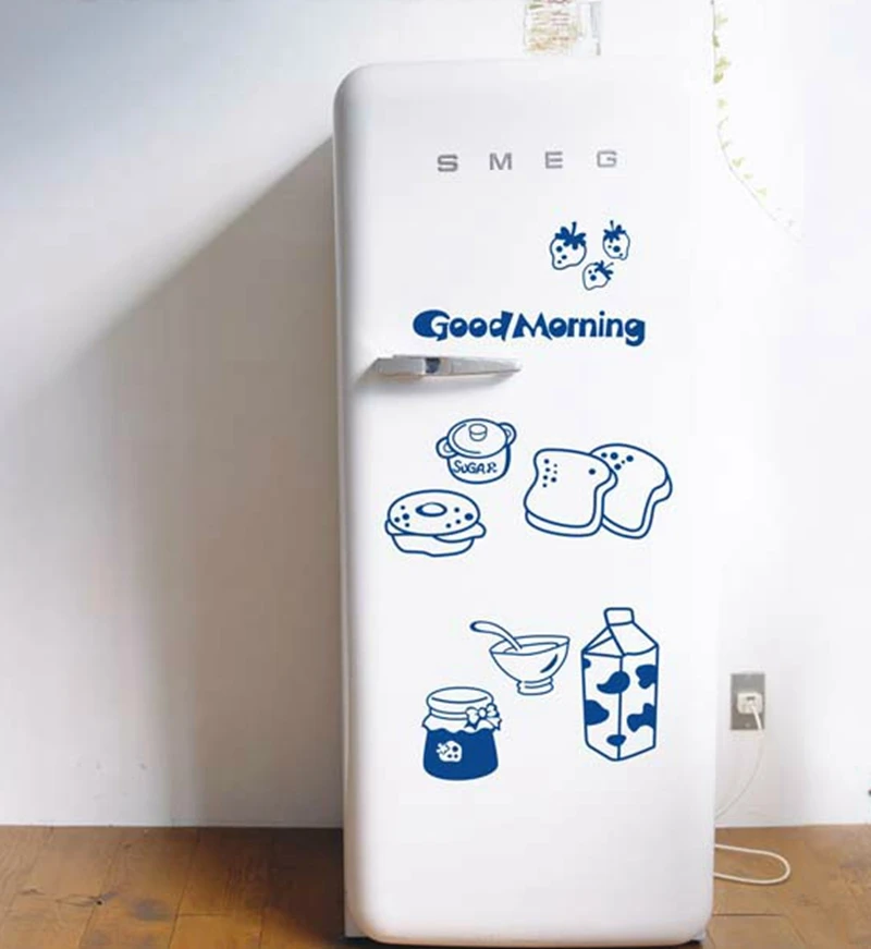 Good morning breakfast combination wall decals Warm family dining room kitchen fridge decorative wall stickers Good morning breakfast combination wall decals Warm family dining room kitchen fridge decorative wall stickers