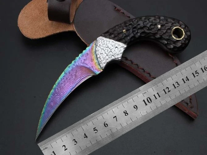 Цена Керамбитовый нож дамасская сталь голова плюс ebony Тактический AUS8 лезвие EDC инструмент Открытый Отдых выживания разведка карманный нож