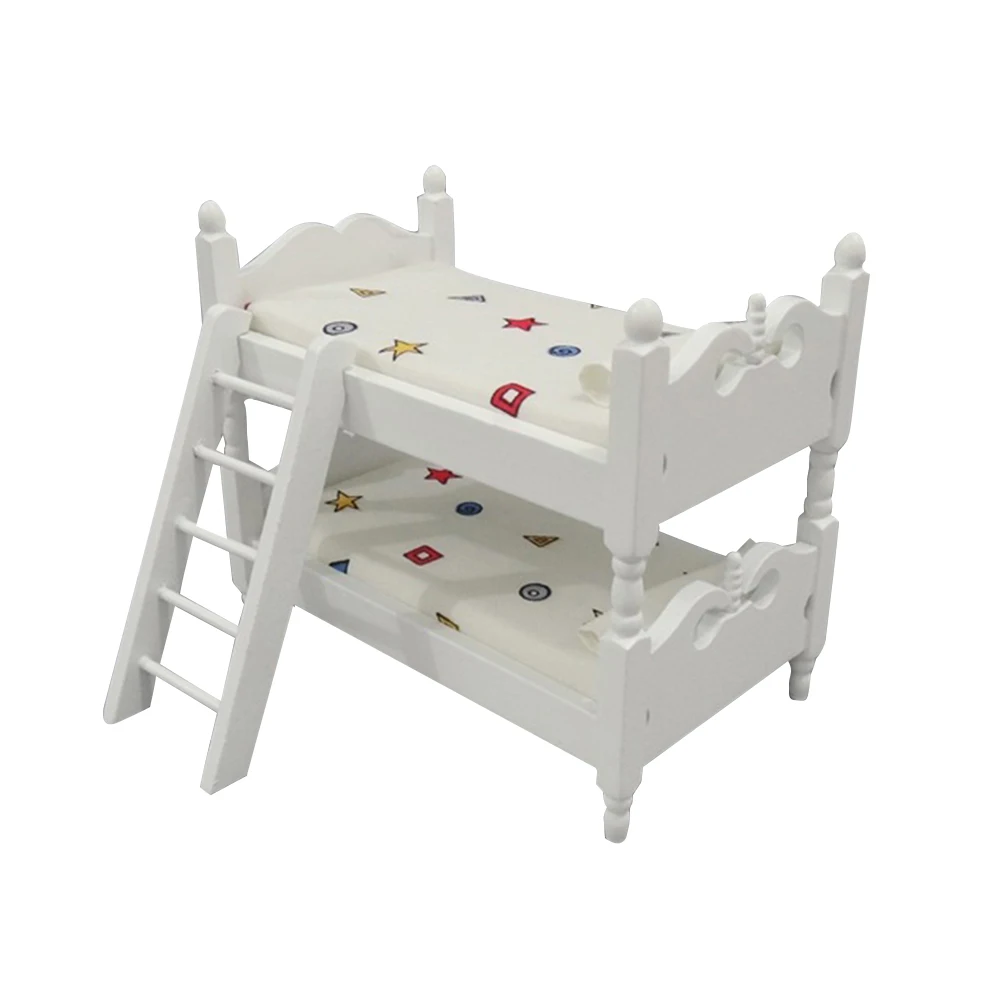 Modern Doll Furniture Play Accs 1pc Mini Bunk Bed 1 12 Educational Doll House Toy For Kids Play Mini House Decor Dolls Teddy Bears Sc Uat Com