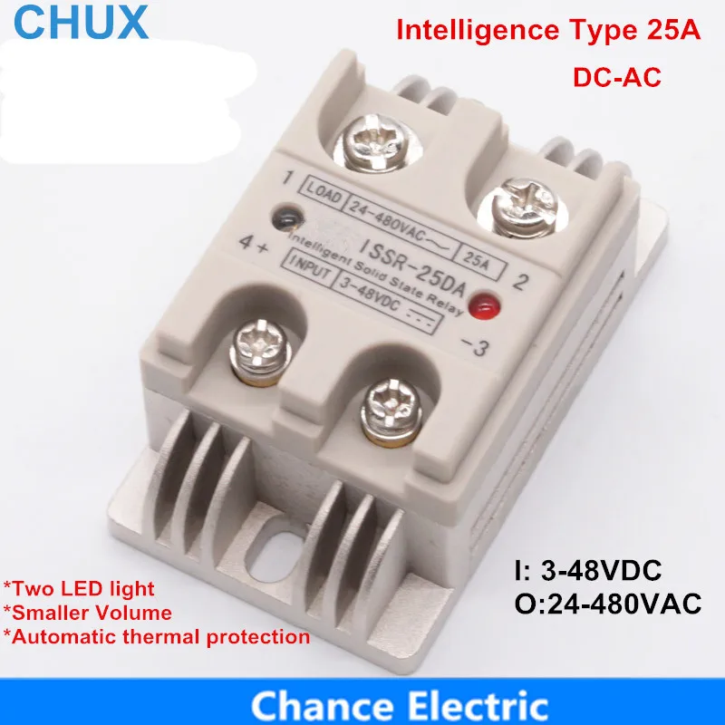 

New! Intelligence Solid State electric Relay SSR 10A 25A 3-48V DC to AC Control voltage 480VAC SSR relay
