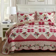 Korea Style Patchwork Quilt Set 3PCS Summer Bedding Quilted Bedspread Cotton Quilts Bed Cover Bedspread Super