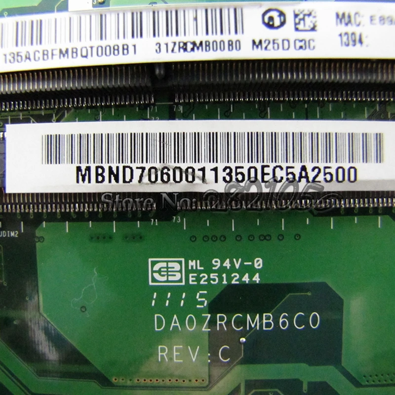 Материнская плата NOKOTION DA0ZRCMB6C0 MBND706001 MB.ND706.001 для ноутбука Acer eMachines E732 E732Z HD6370M HM55 DDR3