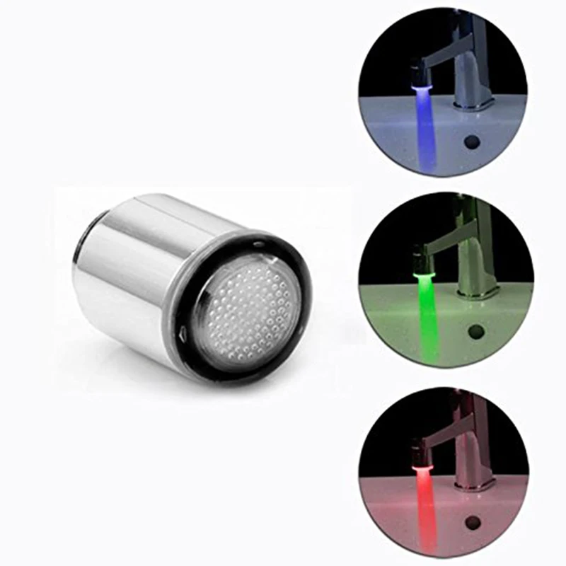 LED Water Faucet Shower Tap 7 Colors Changing LED Light Kitchen Bathroom Temperature control Light Prevention of hot hands