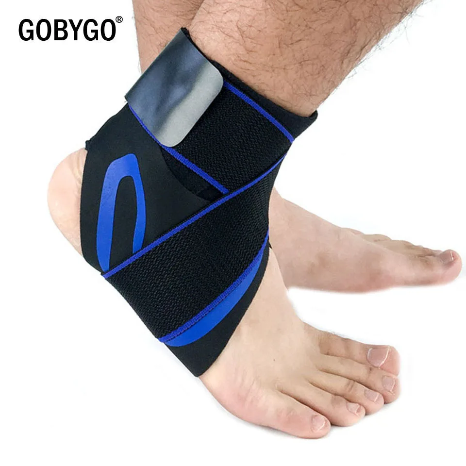 GOBYGO 1 пара Спорт лодыжки Brace Профессиональный лодыжки Поддержка ремень Баскетбол Футбол регулируемая защита лодыжки рукав