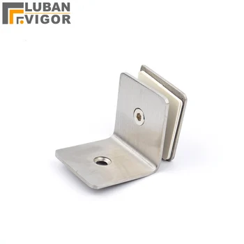 

90 degrees stainless steel glass clamp, Single retaining clip, shower, square cut folders Bathroom Hardware
