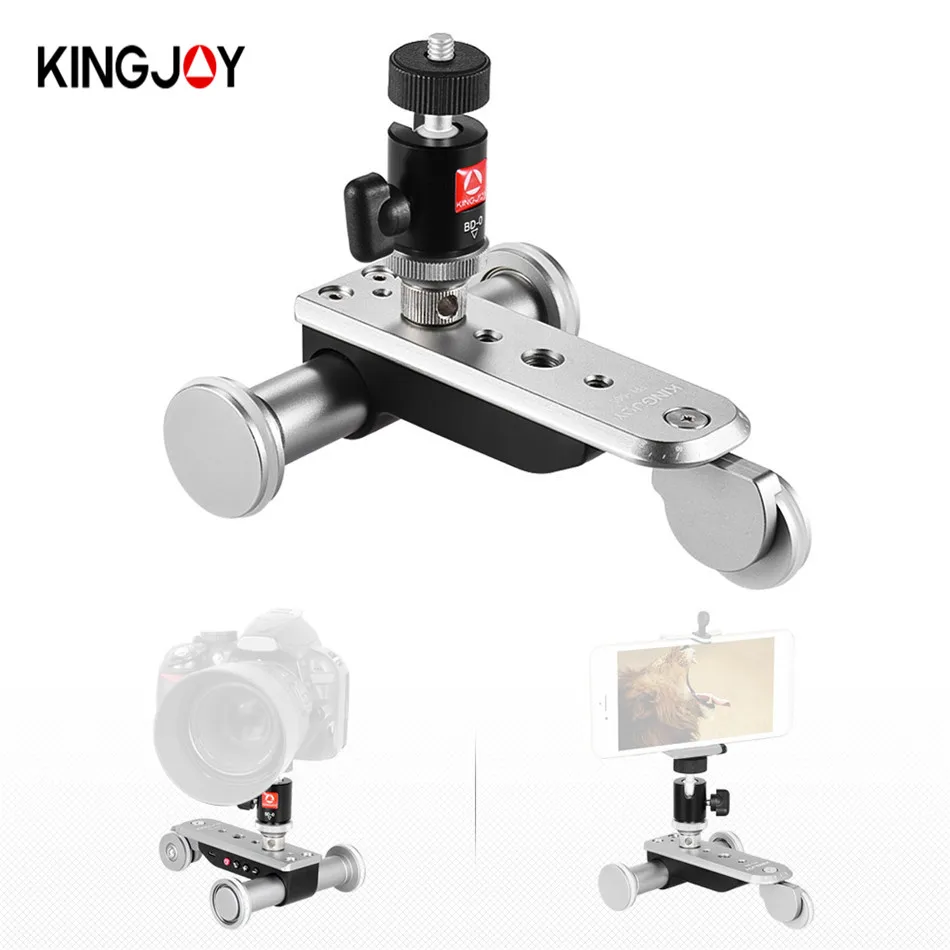 

Kingjoy PPL-06S 3-Wheel Auto Dolly 5 Speeds Motorized Video Car Slider Skater for Smartphone Action Camera Canon Nikon Sony A7