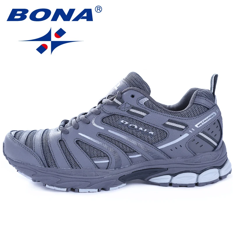 Tanie BONA New Arrival gorącym stylu mężczyźni buty do biegania Outdoor Walking trampki trekkingowe wygodne buty sportowe światło darmowa wysyłka