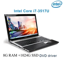 P8-13 black 8G RAM 1024G SSD i7 3517u 15.6 gaming laptop DVD driver HD screen business notebook computer"