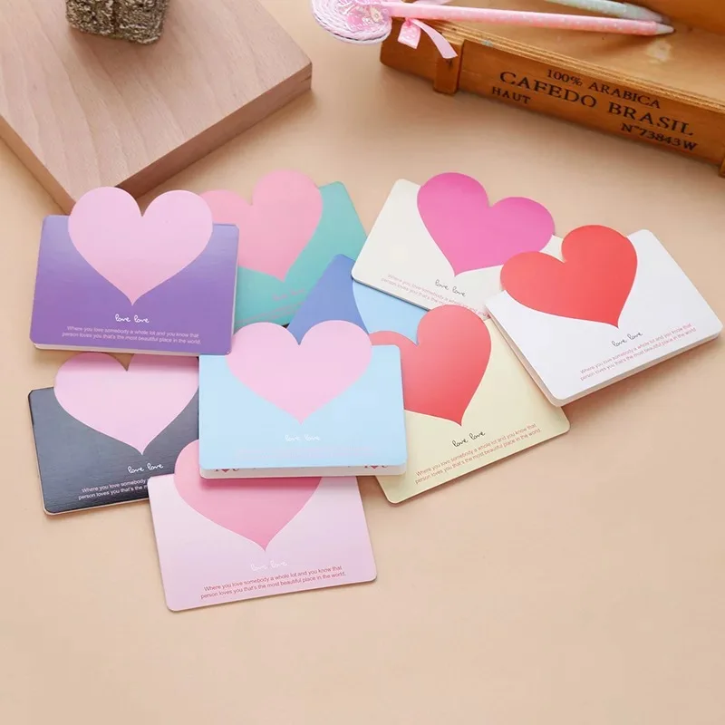 

5pcs Love Heart Kraft Paper Greeting Postcards Wishes Envelope For DIY Festival Greet Cards Gift Stationery Supplies
