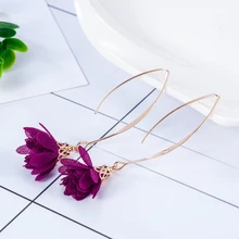 Новые модные женские висячие серьги с цветами и кисточками, богемные женские длинные серьги с крючками, очаровательные Висячие серьги, подарок