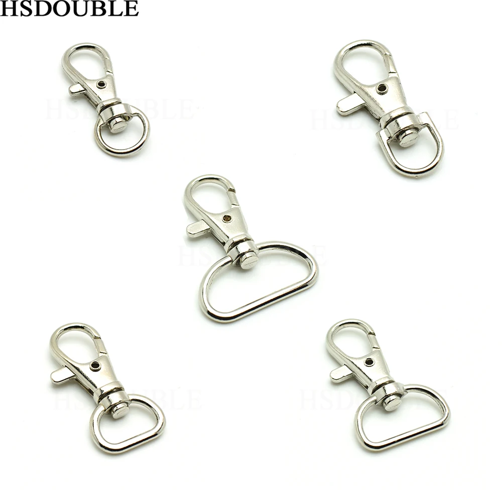 

Matel Snap Hooks Rotary Swivel For Backpack Webbing 8.9mm Nickel Plated Lobster Clasps