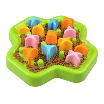 

Pet Dog Slow Eating Training Bowl Puzzle Toy Feeder Healthy Soft rubber Slow Food Feeder with Rotating Toy Pet Dog Training Tool
