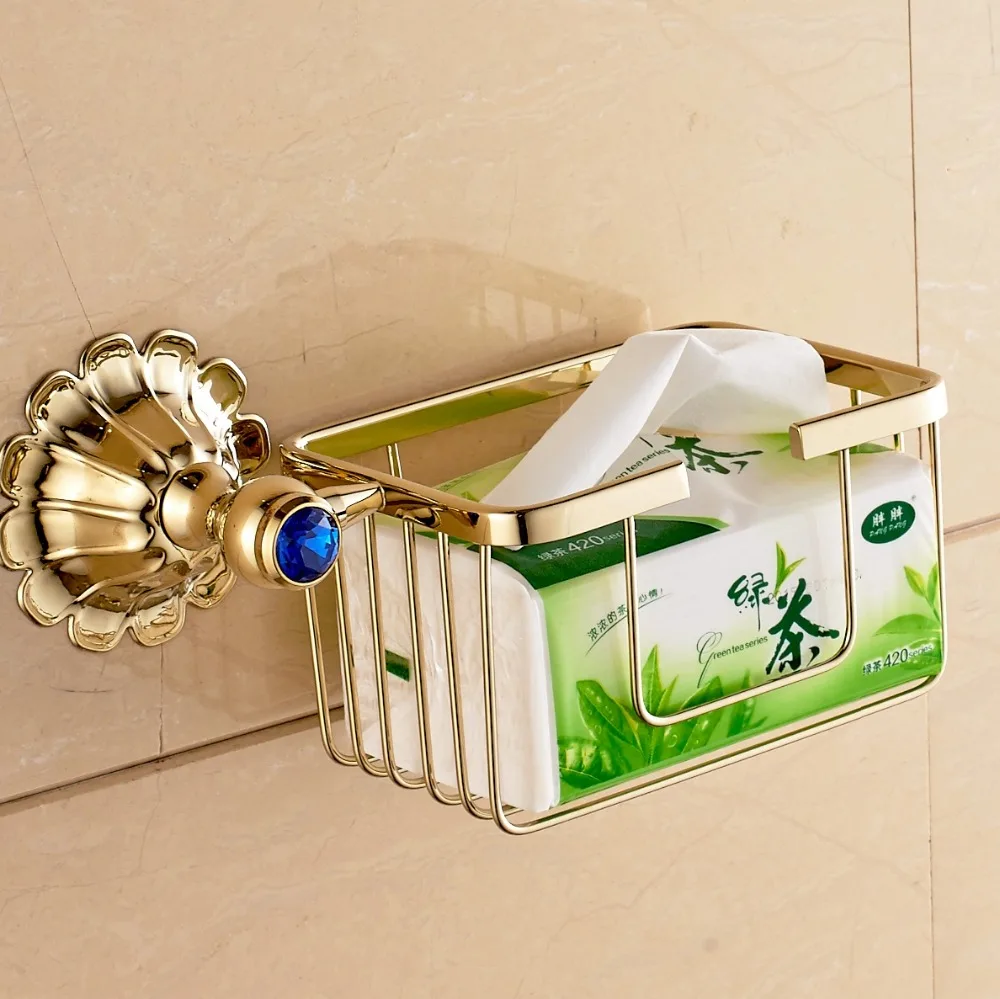 European Modern Design Bathroom Storage Basket Toilet Paper Basket Gold Finish