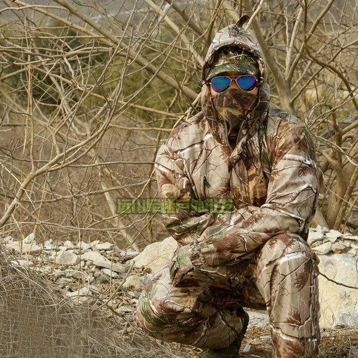 

Men's WATERPROOF Bionic Camouflage Hunting Loose Clothing Breathable Ghillie Suit Jacket and Trousers for Outdoor Sports