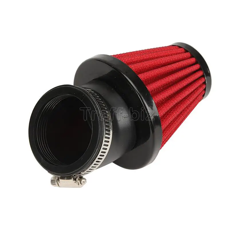 

42MM Red Air Intake Filter Pod 45 Degree Bend For Motorcycle Scooter ATV for Honda Kawasaki Suzuki ...