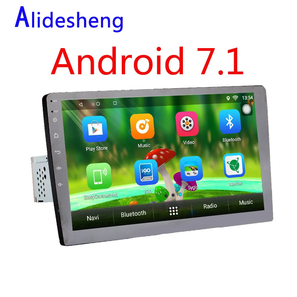 

ONE din 10 inch Quad core Android 7.1 Car DVD Multimedia player WiFi BT Bluetooth GPS navigation Stereo Radio Player