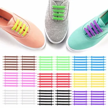 

12Pcs/Set Creative Shoelace Unisex Women Men Athletic Running No Tie Shoelaces Elastic Silicone Shoe Lace All Sneakers 9 Colors