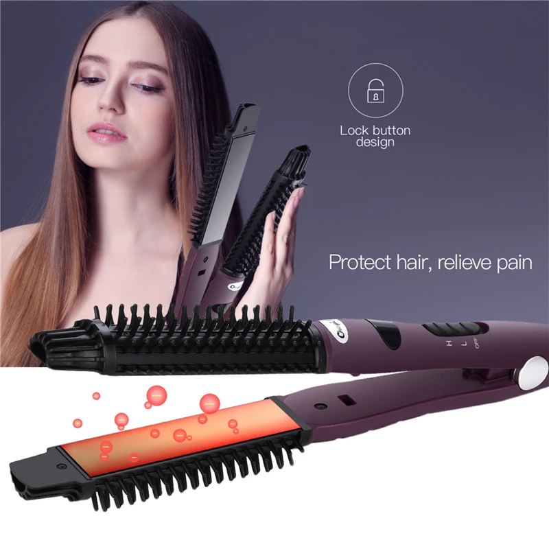 

Hair Curler Soldering Iron Comb Straightener Corrugation Hair Flat Iron Hair Styling Multifunction Brush & Curling Tool Chapinha