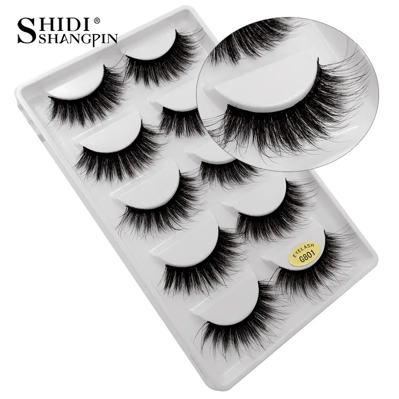 50 pairs Eyelashes Wholesale Mink Eyelashes Natural Long False Lashes Makeup 3D Mink Lashes Full Fake Eyelash Extensions - Цвет: G801 10 boxes