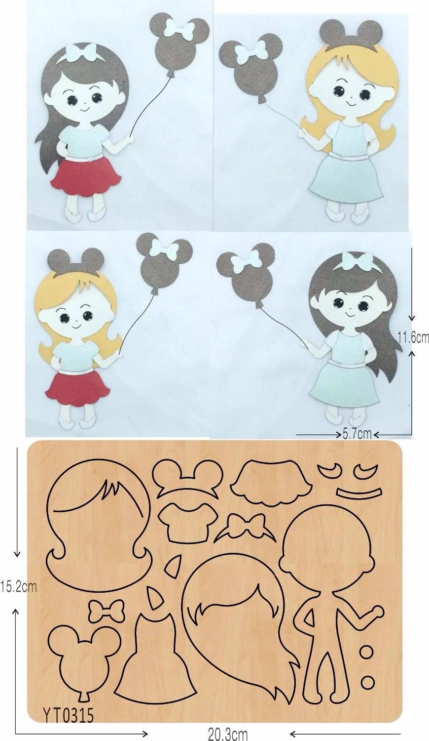 

Lovely girls DIY wooden die/ Scrapbook mold/cutting tool die /YT0315