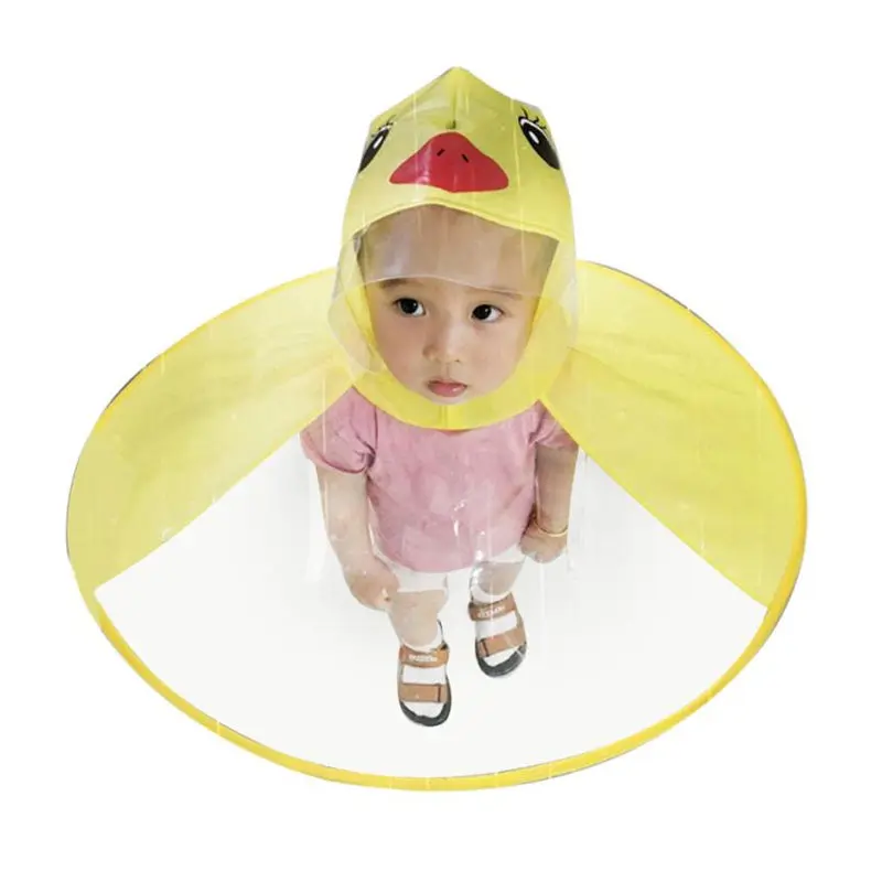 

Creative Poncho Children's Raincoat UFO Rain Coat Cover Funny Baby Outdoor Play Supplies Adjustable Soft Rubber