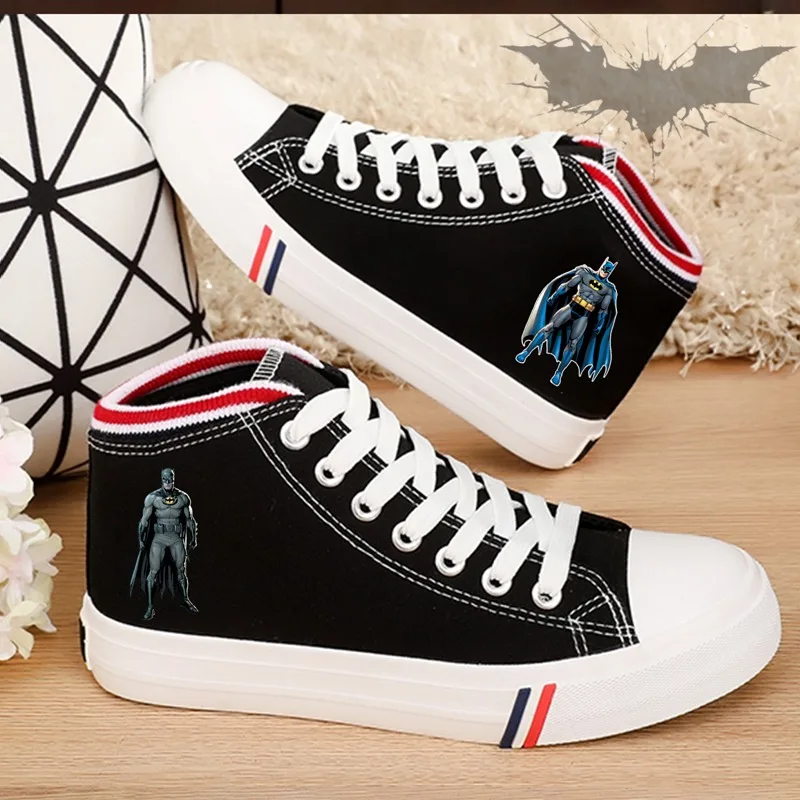 DC Comic Superhero Justice League BatmanThe Dark Knight Cartoon Women's High-top Double Canvas Shoe
