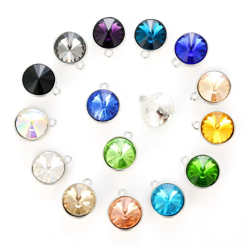 

12mm 20pcs Round shape Crystal glass loose rhinestones Pendant/Bracelet/diy clothing accessories DR013