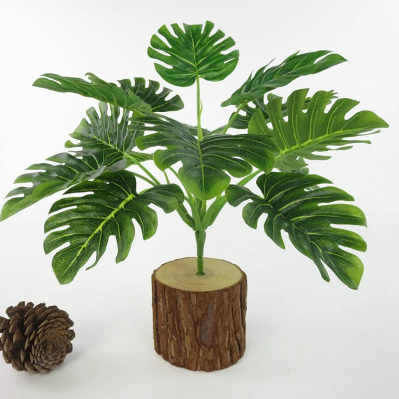 

Palm Tree Leaves Artificial Monstera Leaf Branch Plant for Home Wedding Party Decoration